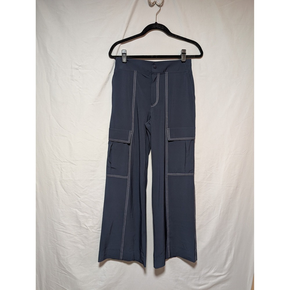Athleta Women's Navy Blue Chelsea Wide Leg Cargo Pants Utility Size‎ 2